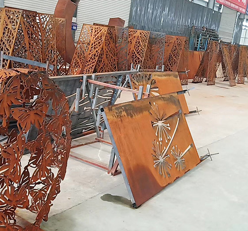 静安耐候钢板屏风